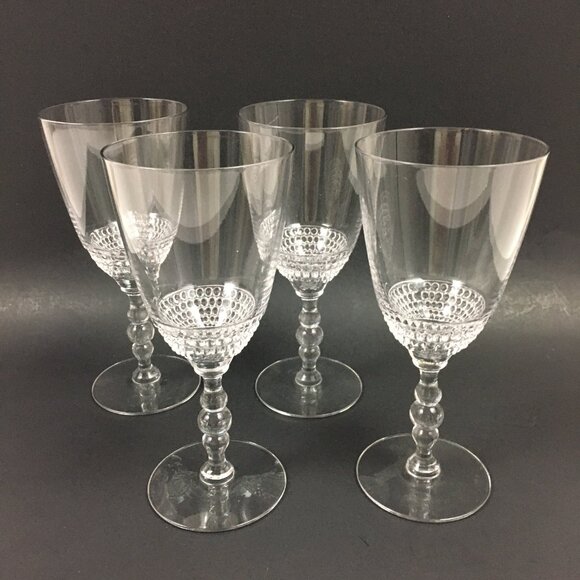 VTG Duncan Miller Teardrop 7" Wine Glasses Set of 4 - Picture 1 of 7